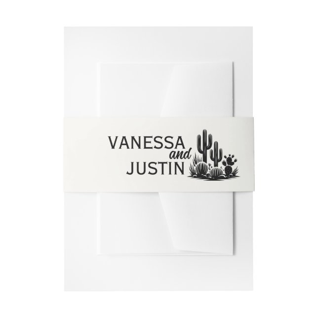 Lässige Kaktus Hochzeit Einladungsbanderole (Vorderseite Beispiel)