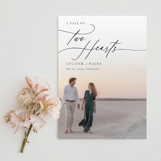 Lässige Kalligrafie Budget Foto Hochzeit Einladung (Von Creator hochgeladen)