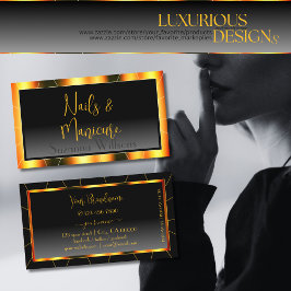 Lässige Orange Frame Schwarz Gradient Luxus Identi Visitenkarte