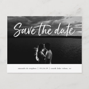 Lässige Pinsel   FOTO SAVE THE DATE Ankündigungspostkarte