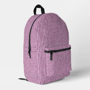 Lässige rosa Kordelstreifenmuster Bedruckter Rucksack