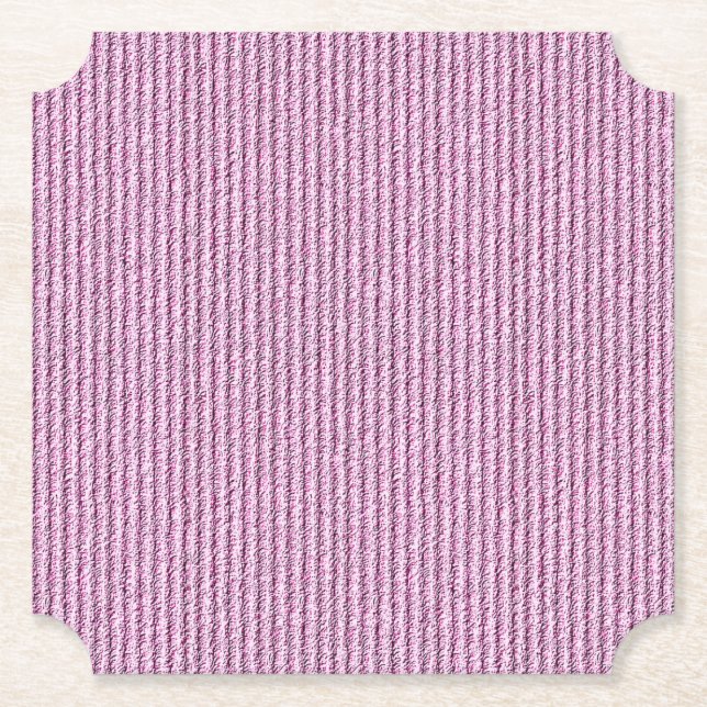 Lässige rosa Kordelstreifenmuster Untersetzer (Vorderseite)