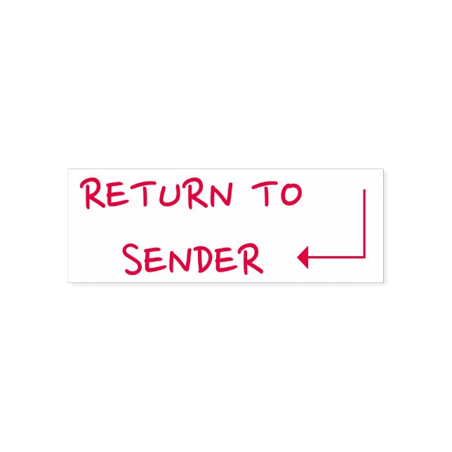 Lässige "RÜCKKEHR ZUM SENDER" + Pfeilform Permastempel (Design)
