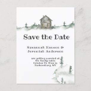 Lässige rustikale Familienhütte Save the Date   Ankündigungspostkarte
