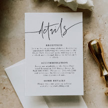 Lässige Schrift Weiße Hochzeitsdetails