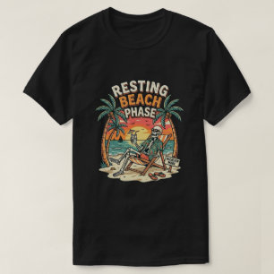 Lässige Skeleton Beach Entspannungsphase Lustiger T-Shirt