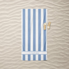 Lässige Strandstreifen in Meeresblau Strandtuch