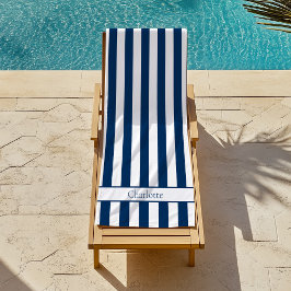 Lässige Strandstreifen in Navyblau Strandtuch
