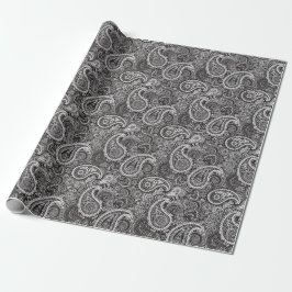 Lässige und dennoch elegante Schwarz-weiße Paisley Geschenkpapier