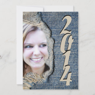 Lässige und Fun Blue Jean Graduation Party Einladung