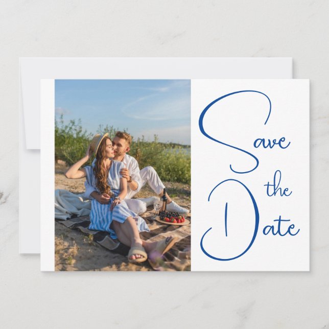 Lässige und sorglose Save the Date Karte (Vorderseite)