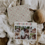 Lässige Weihnachtsfeier Fünf Foto Feiertagskarte<br><div class="desc">Diese festliche lässige Weihnachtskarte aus fünf Fotos ist perfekt für Ihren fröhlichen, kreativen und hellen Weihnachtsgruß. Es ist ein einzigartiger, spielerischer, moderner Schriftart in Rot, Boho Bräune und heller und dunkelgrüner Farbe, die für ein fröhliches, saisonales Ambiente sorgen. Wenn Sie Ihren Lieben den dunklen Winter mit niedlichem Feiertagsjubeln näher bringen...</div>