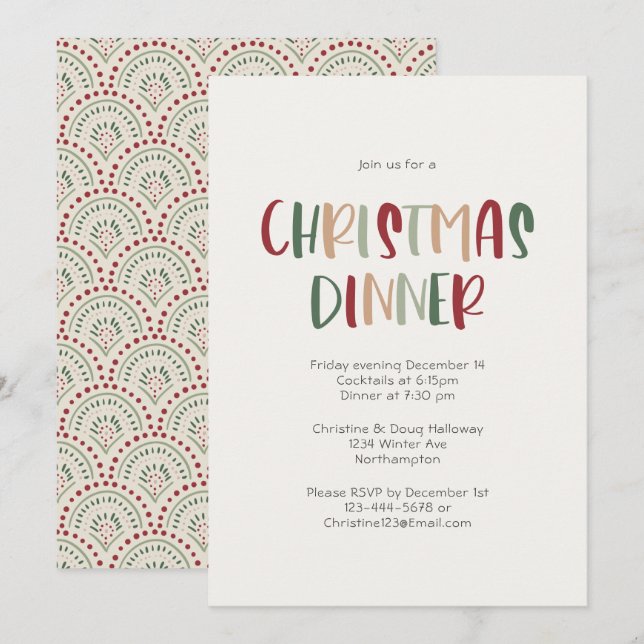 Lässige Weihnachtsfeier Party Einladung (Vorne/Hinten)