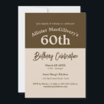 Lässiger 60. Geburtstag Einladung für ihn - Braun<br><div class="desc">Lang lebe die Küche Party! Bringen Sie Familie,  Freunde und Nachbarn zu einem unvergesslichen Geburtstagsfest für Ihren Liebsten zusammen. Ein Fest,  das zählt - Geschichten teilen,  Lieder singen und gemeinsam lachen.</div>