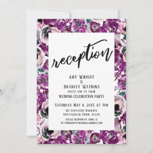 Lässiger Empfang Fett Pink Aquarellfarben Blume Einladung