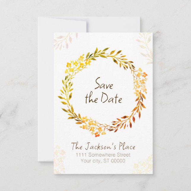 Lässiger Erntedank Save the Date-Karte Date (Vorderseite)