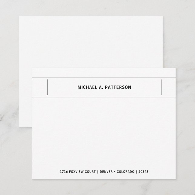 Lässiger Personalisierter Name Mitteilungskarte (Vorne/Hinten)