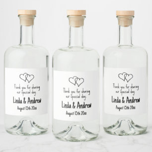 Lässiger Schriftart Hochzeitsfeier Mini-Spirituose Alkoholflaschenetikett