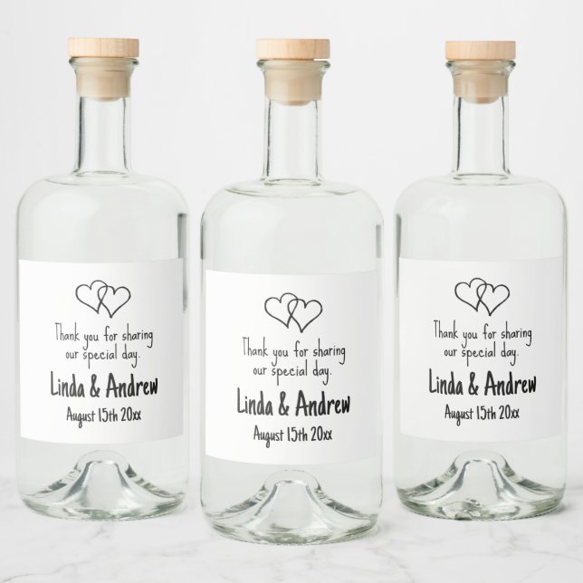 Lässiger Schriftart Hochzeitsfeier Mini-Spirituose Alkoholflaschenetikett (Flaschen)