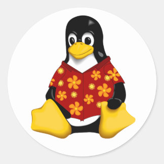 Lässiger Tux - große runde Aufkleber