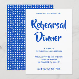 Lässiges Blue Script | Probe Dinner Einladung