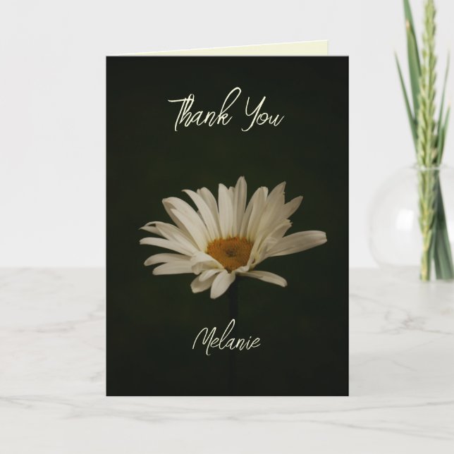 Lässiges Daisy Floral Foto Personalisiert Dankeskarte (Vorderseite)