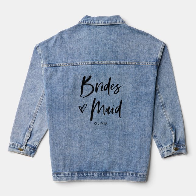 Lässiges Drehbuch und Herz | Chic Bridesmaid Jeansjacke (Rückseite)