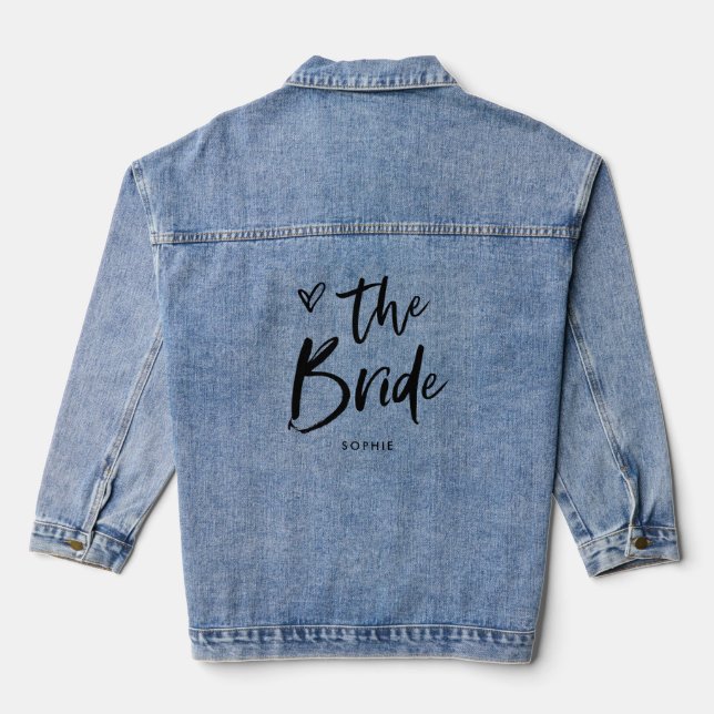 Lässiges Drehbuch und Herz | Chic Simple Bride Jeansjacke (Rückseite)
