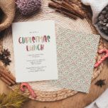 Lässiges festes Weihnachtsfest Einladung<br><div class="desc">Dieses festliche,  lässige Weihnachtsessen lädt zum gemütlichen,  kreativen und fröhlichen Weihnachtsessen ein. Sein einzigartiger,  spielerischer,  moderner Schriftart in Rot,  Boho Bräune und Hell- und Dunkelgrün sorgen für ein fröhliches,  saisonales Ambiente. Wenn Sie Ihren Lieben den dunklen Winter mit niedlichem Feiertagsjubeln näher bringen wollen,  haben Sie genau das Richtige gefunden!</div>
