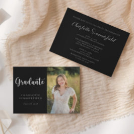 Lässiges Foto für Schwarzweiß-Skripte | ABSCHLUSS Einladung