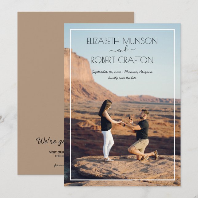 Lässiges Foto Hochzeit speichert das Datum Save The Date (Vorne/Hinten)