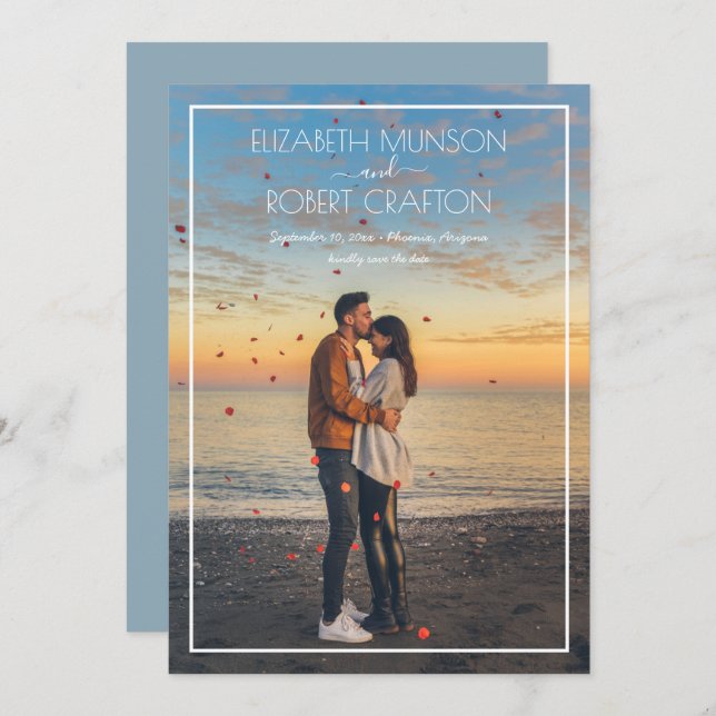 Lässiges Foto Hochzeit speichert das Datum Save The Date (Vorne/Hinten)