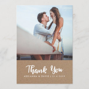 Lässiges Foto Hochzeit Vielen Dank Kraft Papier Dankeskarte