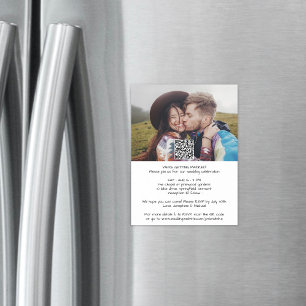 Lässiges, modernes All-in-One QR-UAWG-Hochzeit Magneteinladung