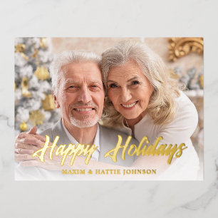 Lässiges modernes Foto für den Happy Holidays Folien Feiertagspostkarte