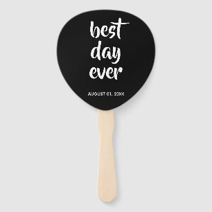 Lässiges Schwarzes Skript Typografie Wedding Fan Fächer