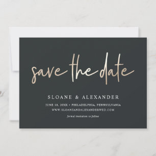 Lässiges Sketch Gold Moderne Hochzeit Save The Date