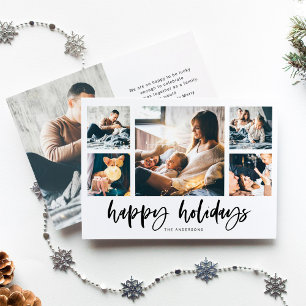 Lässiges Skript Multi Foto Grid Happy Holidays Feiertagskarte
