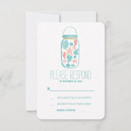 Lässiges Strandmason jar Hochzeit RSVP Karte