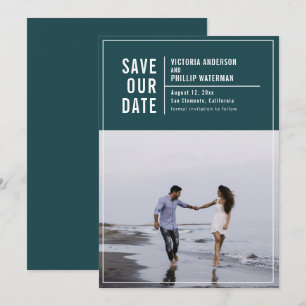 Lässiges Typografie-Rahmen-Save the Date-Foto Save The Date
