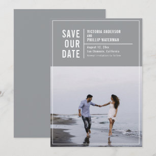 Lässiges Typografie-Rahmen-Save the Date-Foto Save The Date