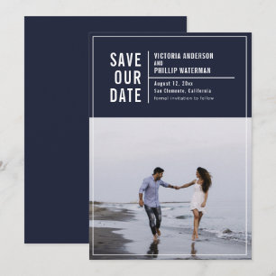 Lässiges Typografie-Rahmen-Save the Date-Foto Save The Date