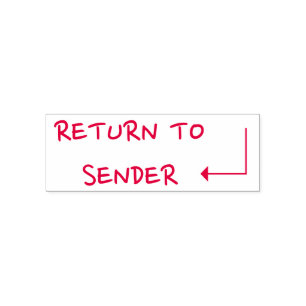 Lässiges "ZURÜCK AN ABSENDER" + Pfeilform Permastempel