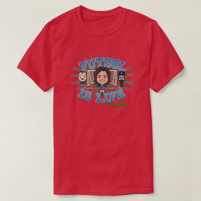 Lasso Dani Rojas Futbol is Life Coach Beard Chi T-Shirt (Design vorne)