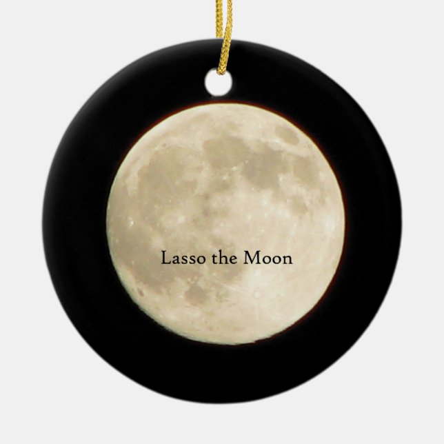Lasso die Mond-Verzierung Keramikornament (Vorne)