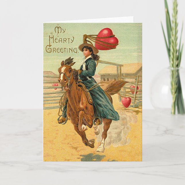 Lasso mein Herz Vintag Valentine Feiertagskarte (Vorderseite)