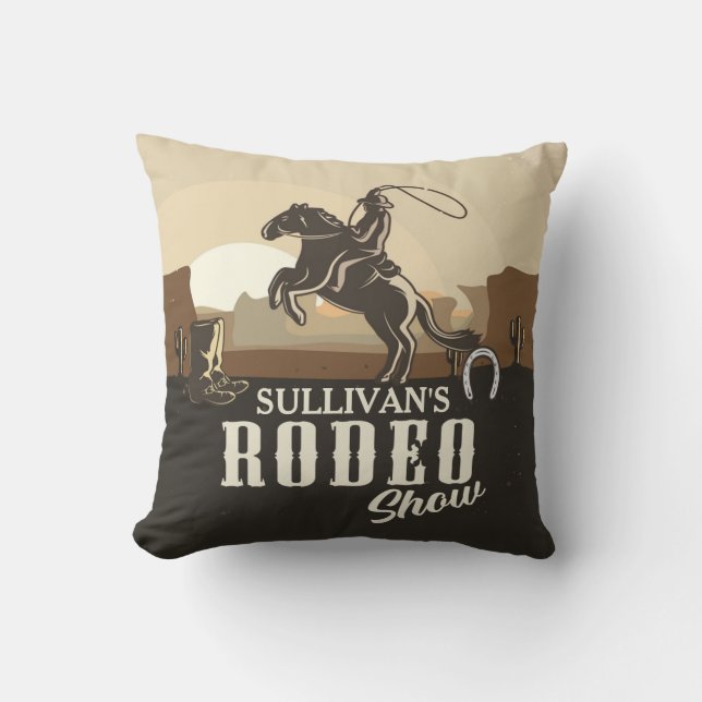 Lasso Roping Roundup ADD NAME Western Rodeo Show Kissen (Vorderseite)