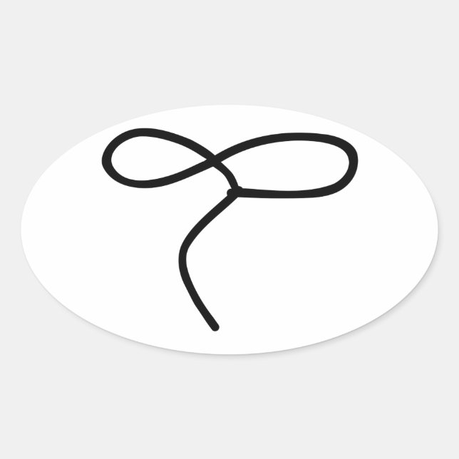 Lasso Seil Ovaler Aufkleber (Vorderseite)