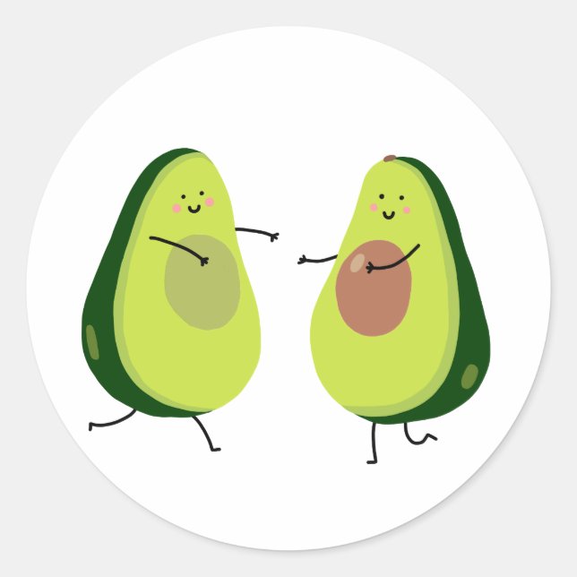 LASS'S AVOCUDLE, AVOCADO DESIGN RUNDER AUFKLEBER (Vorderseite)