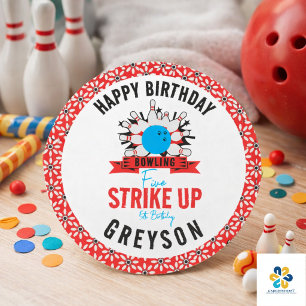 Lass's Bowl! Fun Kids 5th Birthday Party Bowling Runder Aufkleber